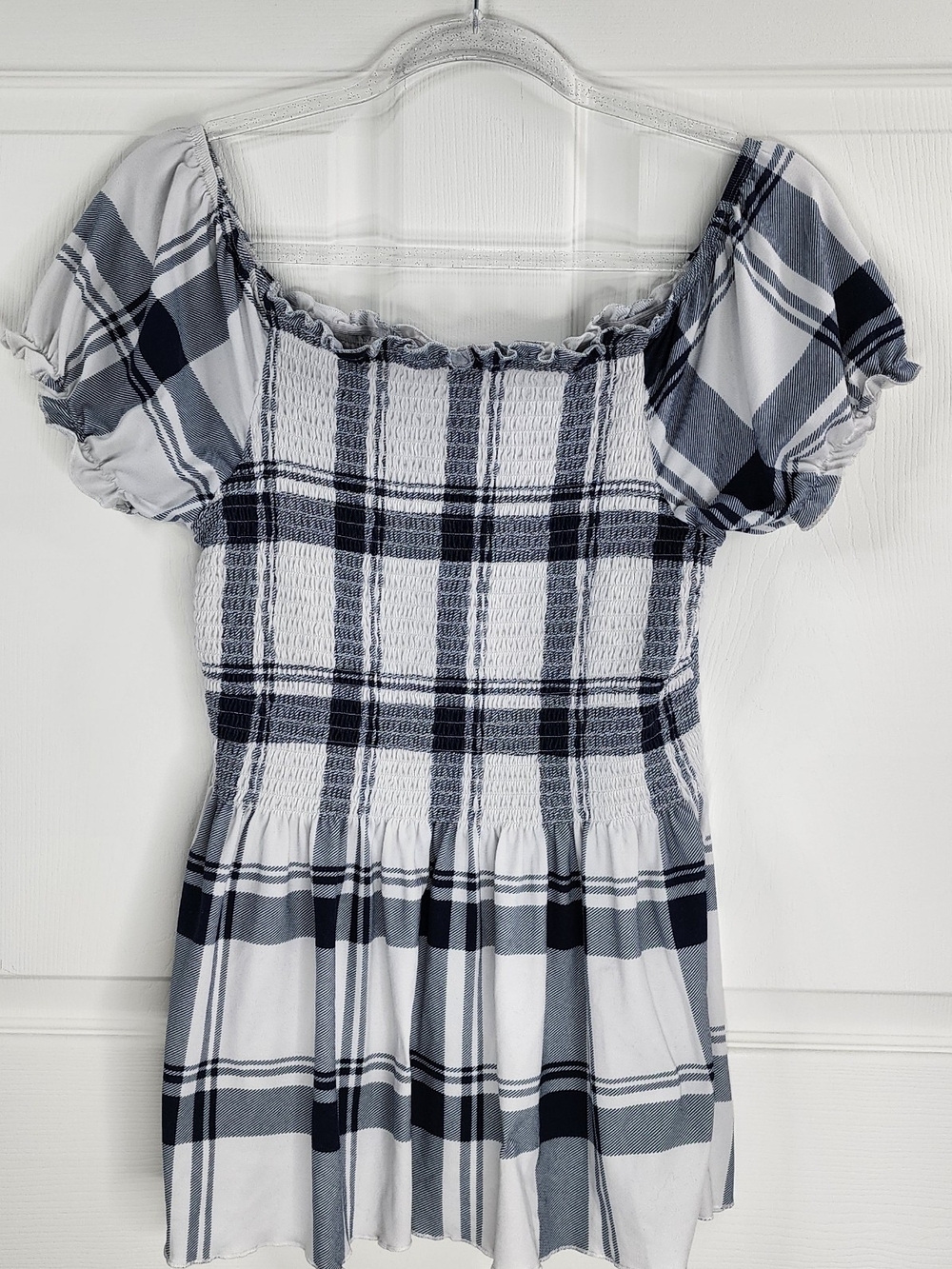 Trendy Rue+ Plaid Puff Sleeve Smocked Top - Super Stretchy! | 2X